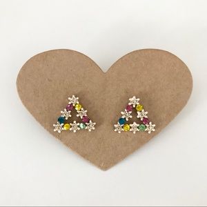 ⭐️4/$10⭐️ Colorful Cubic Zirconia Flower Earrings